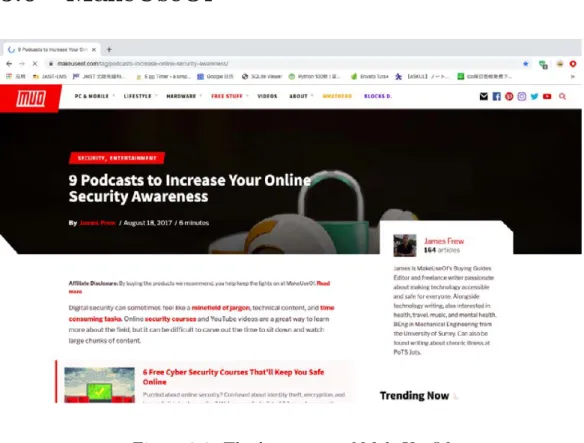 Figure 3.6: The homepage of MakeUseOf