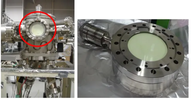 Figure 3.1.3.2. The 152 CF flange that was manually opened to insert the sample holder into the  UHV chamber 
