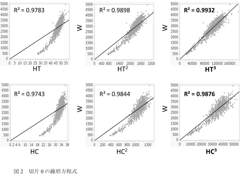 図 2 切片 0 の線形方程式