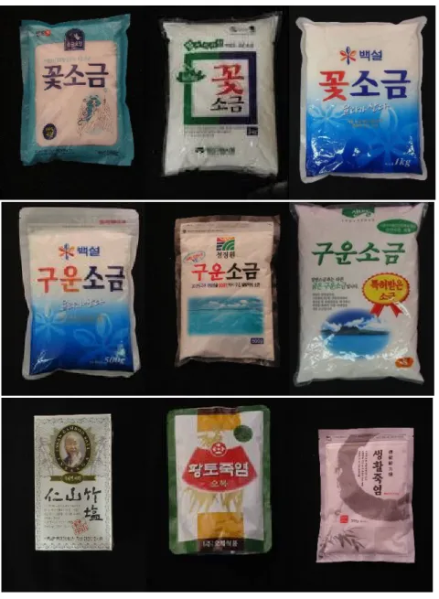 図 16.韓国市販食用塩の商品名 