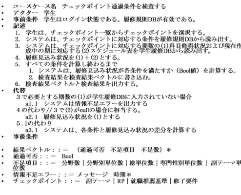 図 5.13: 「チェックポイント通過条件を検査する」ユースケース記述
