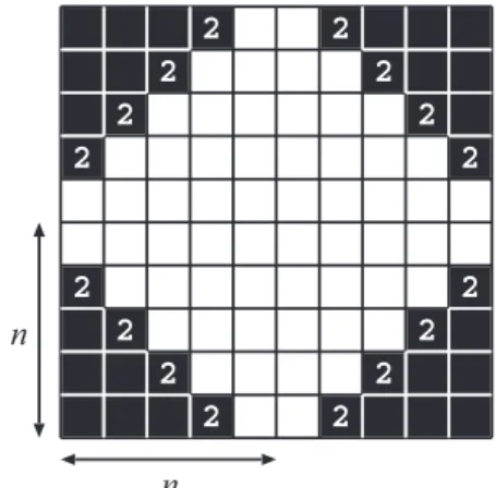 Fig. 11 An artificial example of the puzzle Shakashaka.