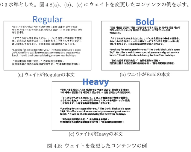 図 4.8: ウェイトを変更したコンテンツの例