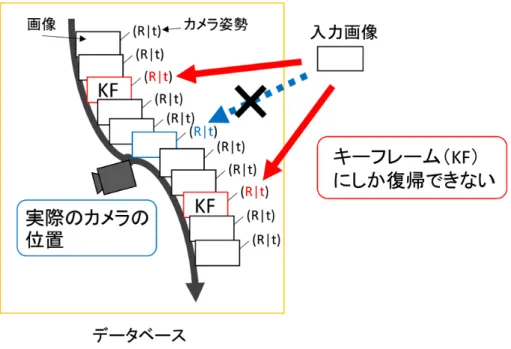 図 3.6: Randomized Fern のキーフレームのみのデータベースによる問題