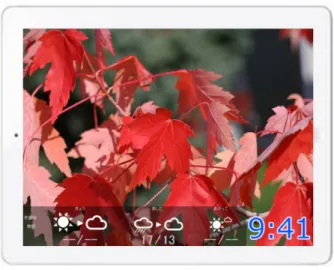 図 4.9: 天気予報と写真の画面例 ϭศẖ䛻㑄⛣ᥖ♧ᯈ䛾᭱᪂䛾ᢞ✏ ᢞ⚊⤖ᯝ䛚㢼࿅䛻⥆䛡䛶䛿䛔䜚䜎䛧䛯䚹㏣䛔↏䛝䛧䛺䛟䛶῭䜐䛾䛷䜺䝇௦⠇⣙䟿䟿хх 䛭䛾 䜒䜚䛾䜎䜎䚸䛚ᕸ ᅋ䛻ධ䜛䛸ᐷᐊ䛾ᬮᡣ 䜒䛔䜚䜎䛫䜣;ΔΔͿ хх ኳẼணሗ䛸෗┿䐟䐠䐡 䐢 図 4.10: 画面の遷移の順番 ᥖ♧ᯈ䜈䝍䝑䝥 㑄⛣ 䝍䝑䝥 ඖ䛻ᡠ䜛 図 4.11: 掲示板へのアクセス例