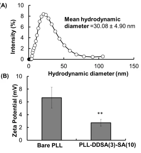 Figure S3. Characterization of OVA protein-loaded PLL or PLL-DDSA(3)-SA(10)) in PBS(−)  buffer by using dynamic light scattering analysis