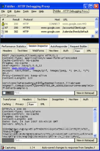 図 2.7: Fiddler による中間者攻撃
