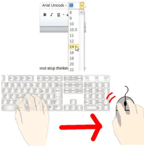 図 5.7: GUI の操作によるフォントサイズの変更