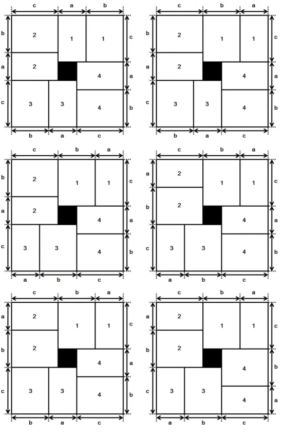 図 5.5: ピース 28 個の解 (パターン 1) の全パターン (上からの図)