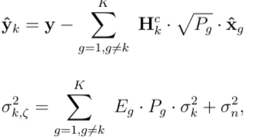Fig. 3.1(b) is replaced by a joint FD-SC-MMSE equalizer and demapper, which is illustrated in Fig
