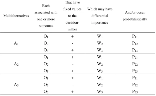 Figure 2-1. A general structural framework for analyzing decision-making [32]. 