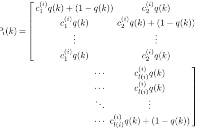 Fig. 1. Discrete-time Markov chain in CS-PBNs By using a binary variable δ 1,pq ( k ), dynamics of the  DT-MC of Fig