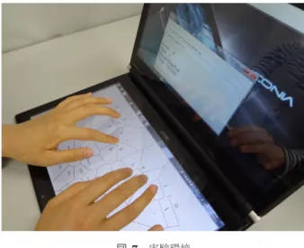 Fig. 6 The example of the combination of thumb based sliding and thumb swipe input.