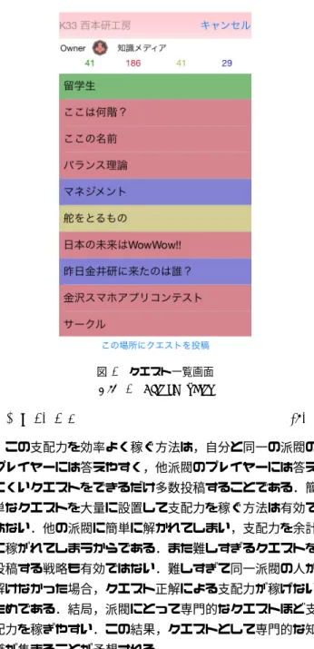 図 7 クエスト設置画面 Fig. 7 Post Quest Screen
