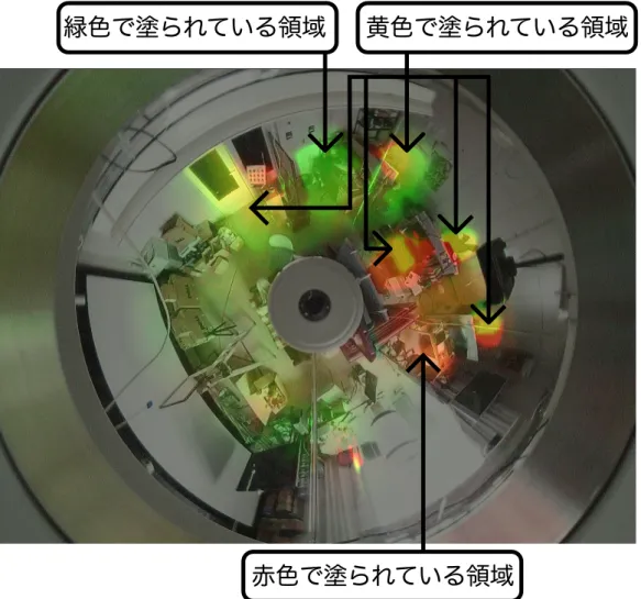 図 3.4: 2 期間の変化領域の提示例