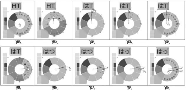 図 5 Popie において，母音を選択する例 Fig. 5 Example of selecting vowels with Popie.