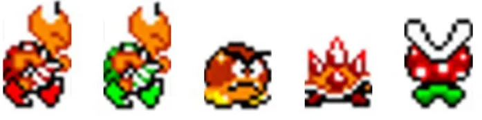 Figure 3.2: Examples of Enemies in Infinite Mario bros.