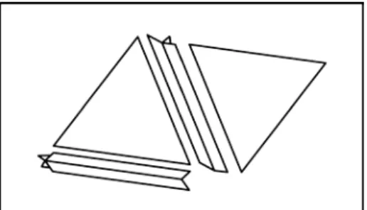 Fig. 1. Triangles glued together along multiple hinges. 