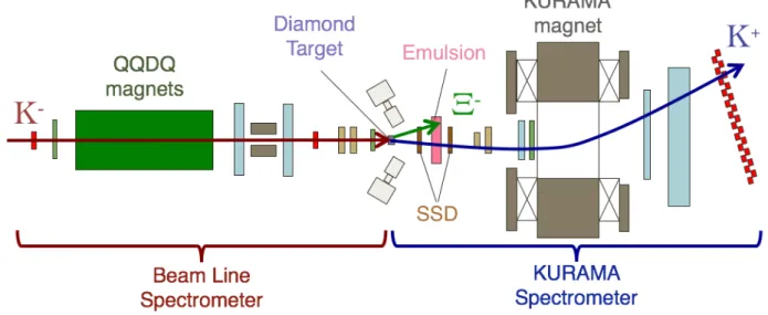 Fig. 1. The experimental setup at J-PARC K1.8 beam line. 