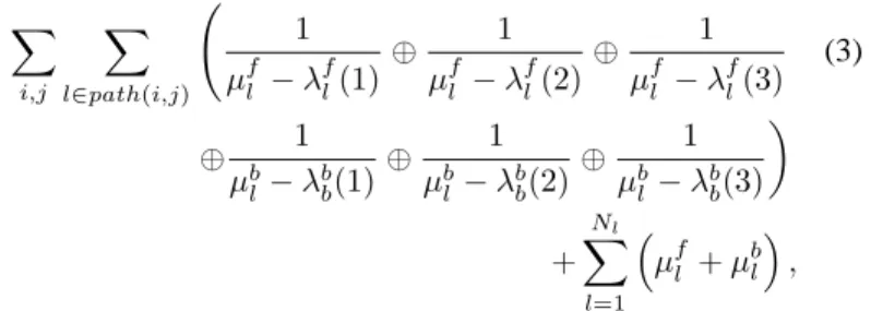 Fig. 6. Tandem queue model for a path. The average end-to-end delay is given by P i 1µi − λ i 