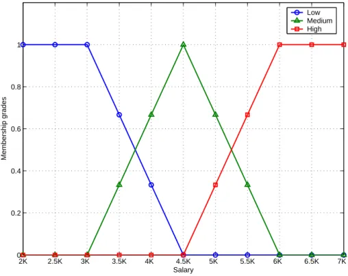 Fig. 1. A Linguistic Partition of Salary Attribute