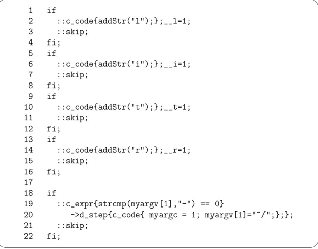 図 3.7: 検査用コードにおいてオプションの組み合わせを生成する箇所 (オプション順番に 興味なし )