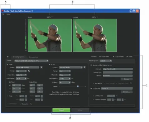 図  3. Flash Media Live Encoder  のインターフェイス：