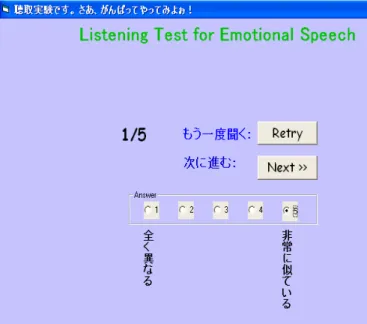 Figure 3-1 Screenshot of the Evaluation Program in Experiment 2   