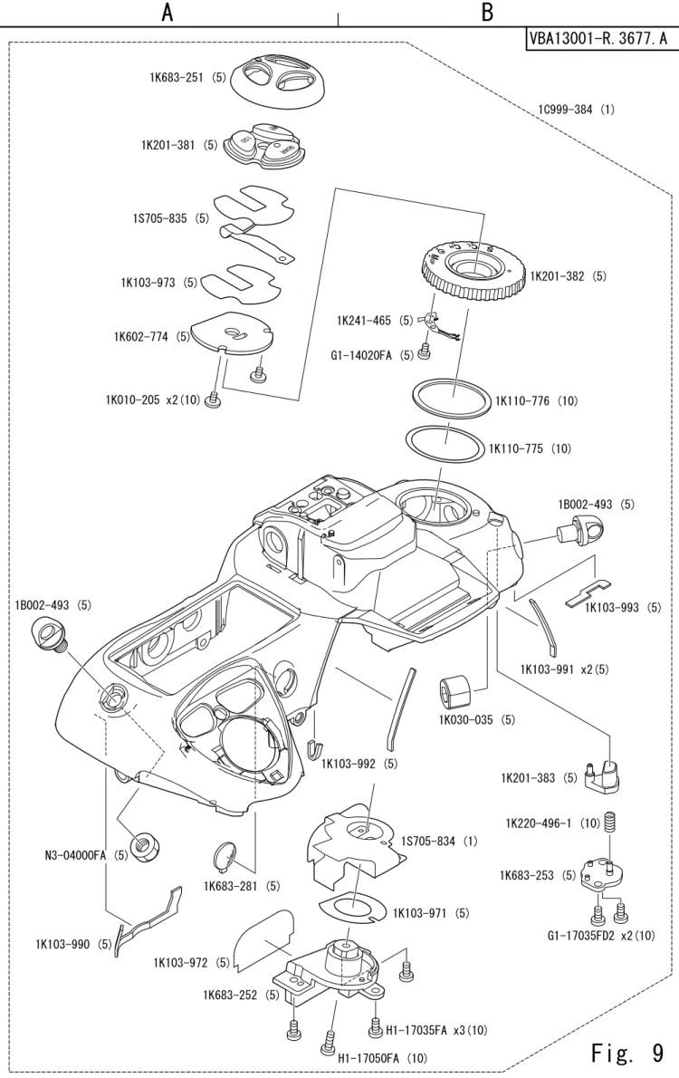 Fig. 9321WBRQUAISO1K683-252 (5)H1-17035FA x3(10)1K683-253 (5)1K683-281 (5)1K103-971 (5)1K030-035 (5)1K201-383 (5)1K220-496-1 (10)1K103-990 (5)G1-17035FD2 x2(10)1K110-775 (10)1K241-465 (5)G1-14020FA (5)1K103-992 (5)1K103-991 x2(5)1K103-993 (5)1B002-493 (5)1