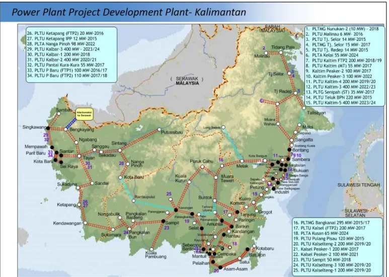 図 2.1-9  カリマンタンの発電所建設計画 