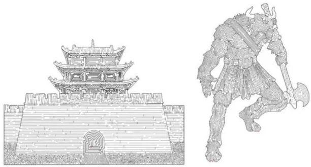 図 5：画像に基づく迷路の自動生成 [7] 
