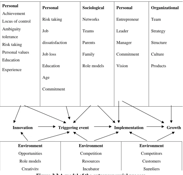 Figure 2.2 A model of the entrepreneurial process 