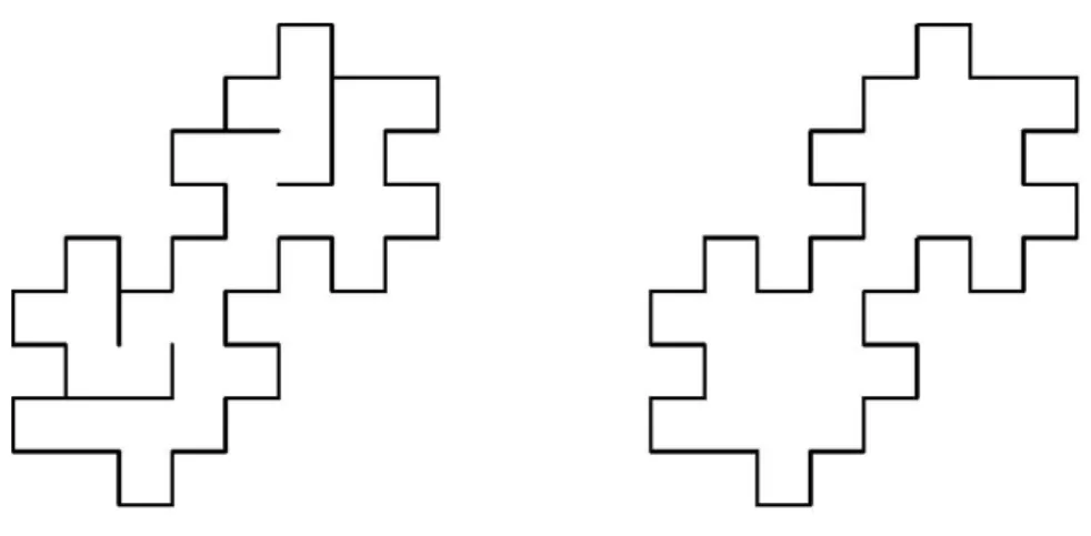 Figure 2.1: Development with a cut (left), development with no cut (right).