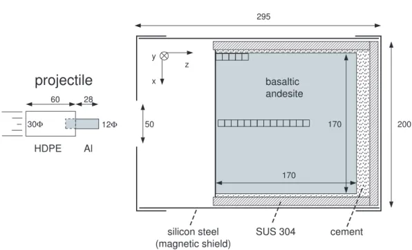 Figure 2.1: Schematic views of the projectile and the target.
