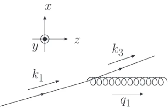 Figure 2: A frame for calculating the helicity amplitudes ( J g 1