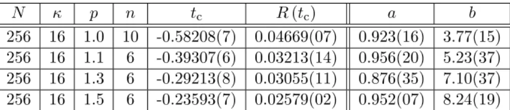 Table 2: The block size n, the critical time t c and the extent of space R (t c ) at critical time,