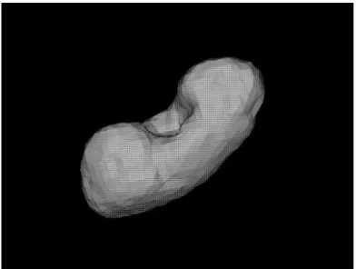 図 3.1: ポリゴンを用いた表現 3.3 描画の表現手法 3.3.1 シェーディング (shading) 光源によって照らされた物体をみると、物体表面の場所によりその明るさが異なって いる。つまり、光の照射方向と面の向きにより明るさが変化している。３次元 CG におい て、光の当たり具合によってコントラストが変化する部分の明るさを計算して表示するこ とをシェーディングという。 シェーディングのモデルを構成する要素には、物体を照らす光源の種類のほか、それら の特性、光と物質の相互作用、反射、透過、屈折などの