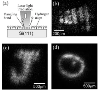 Fig. 11. (a) Schematic configuration of hydrogen desorption  from Si(111):H by laser light irradiation