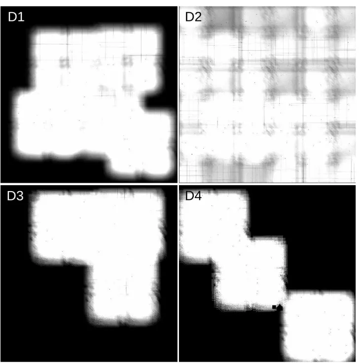 Fig. 3.— Weight maps of NIR imaging for the CFHTLS D1, D2, D3, and D4 fields.