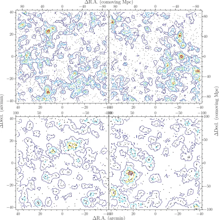 Fig. 14.— Same as Figure 13, but for r-dropout (upper) and i-dropout (lower) galaxies.