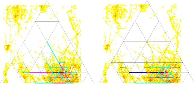 図  4.3.3  岐阜－滋賀エリアにおける距離に基づくパスの Link betweenness の比較図 