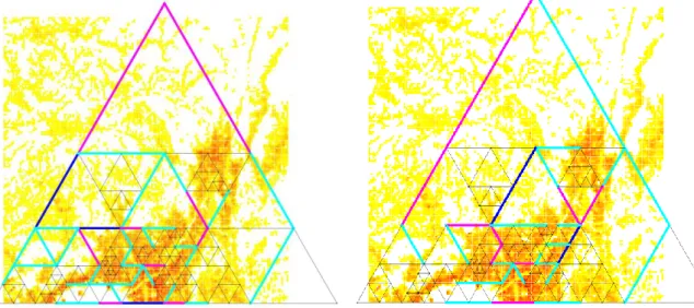 図  4.3.8  京阪神エリアにおけるホップ数に基づくパスの Link betweenness の比較図 