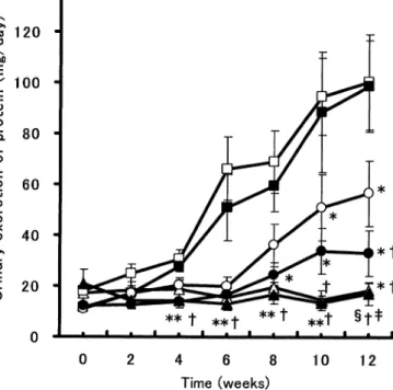 Fig.  3.  Urinary  excretion  of  protein  (UP)  values  in  the
