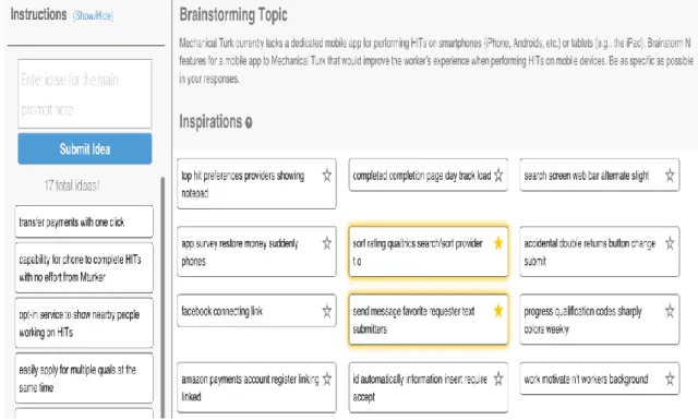 図 2.1  Screenshot of ideation interface（文献[9]より引用） 