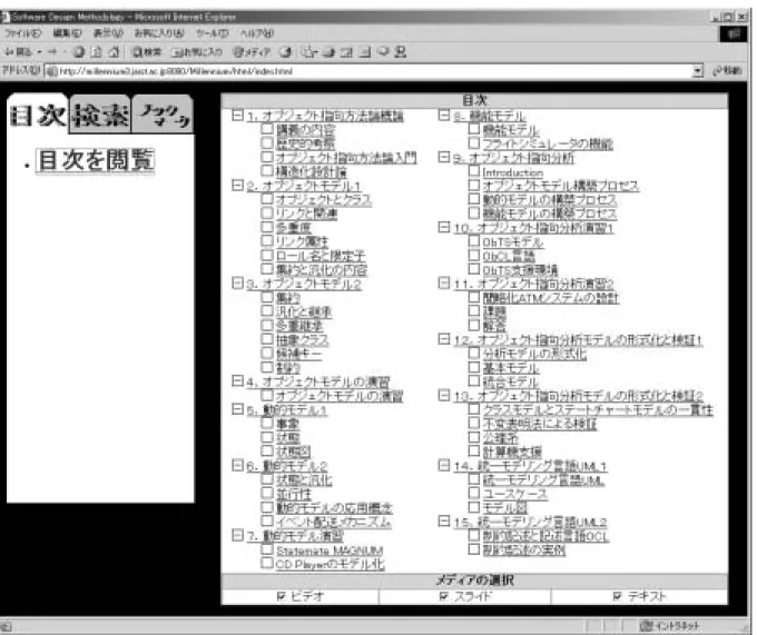 図 3.5: 目次画面