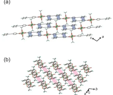 Figure  2.  Crystal  packing  of  1  along  (a)  the  b  axis  and  (b)  one-dimensional  chain