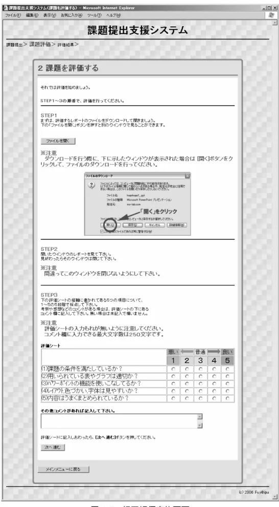 図 4. 7：相互評価実施画面 