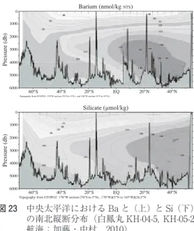 図 23　 中央太平洋における Ba と（上）と Si（下）