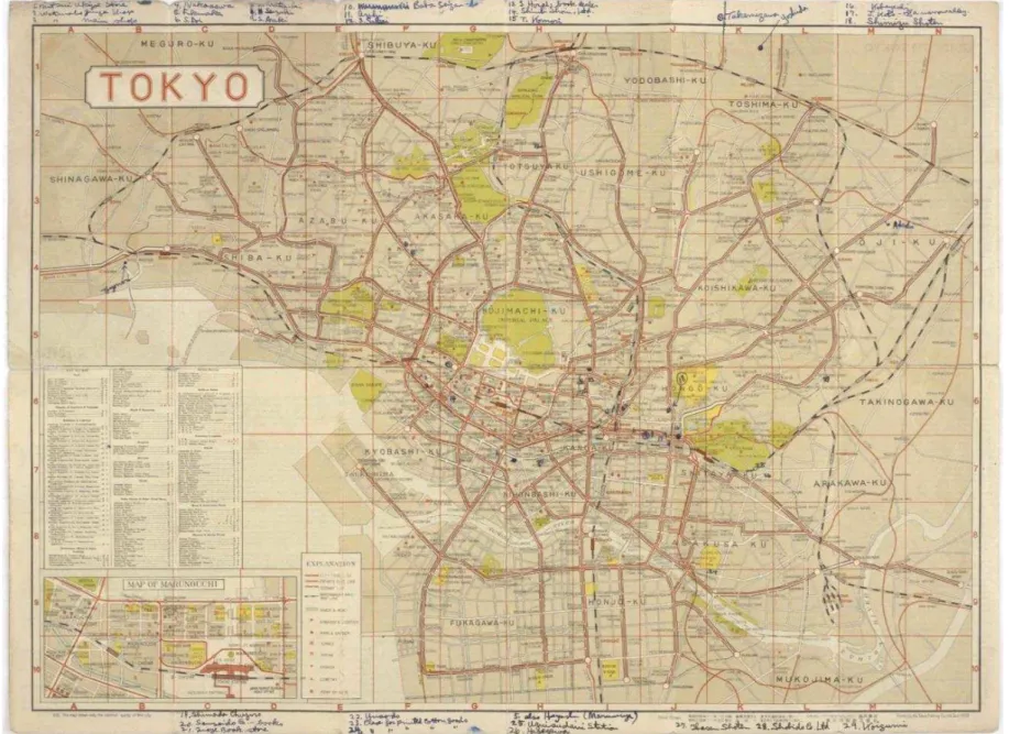 図 ムラ 氏の書入 がある東京地図 