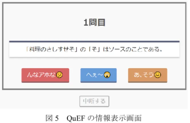 Figure 5    QuEF information display screen 